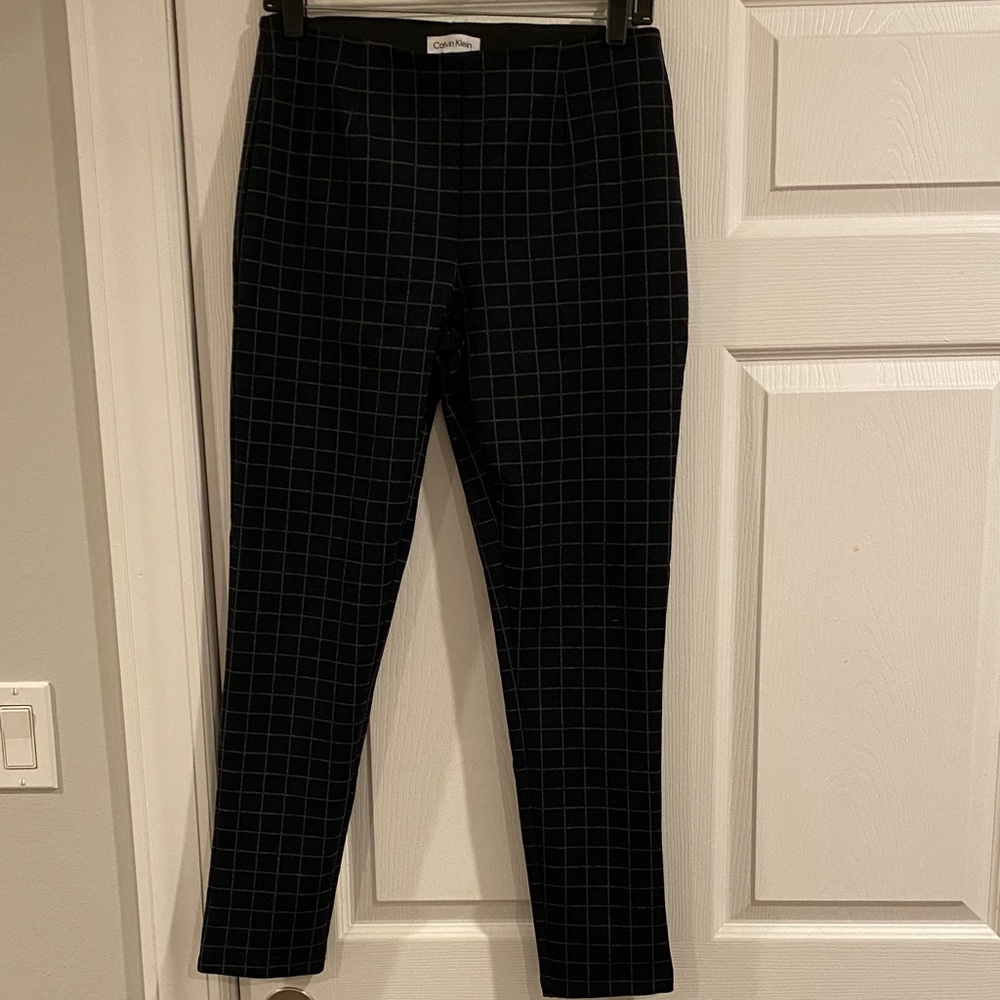 Calvin Klein Black and White Checkered Pants